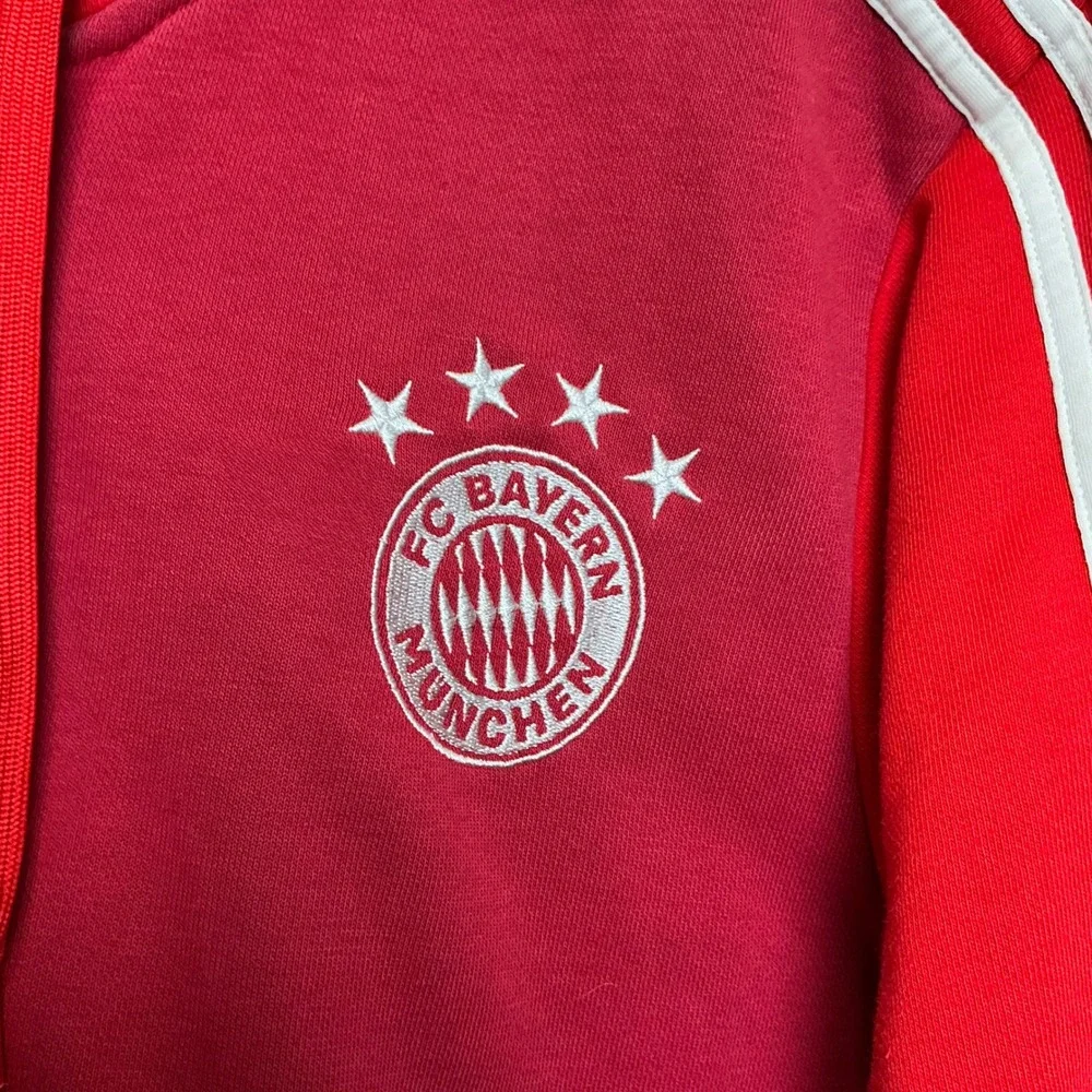 Adidas FC Bayern Munich Hoodie Mens Medium Red Full Zip Soccer Sweatshirt